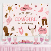Wenig Cowgirl Ist An Der Weg Rosa Babydusche Hintergrund